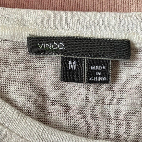 Vince White Striped Linen Cocoon Top - Picture 5 of 7